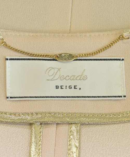 BEIGE,（ベイジ）ノーカラージャケット ベージュ サイズ:2(S位) レディース/2200674645011