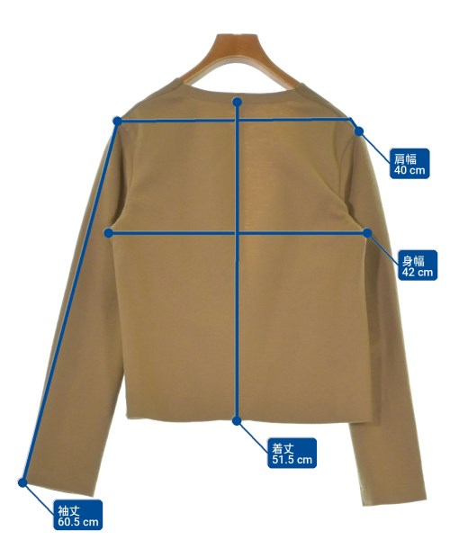 BEIGE,（ベイジ）ノーカラージャケット 茶 サイズ:2(S位) レディース/2200724911042