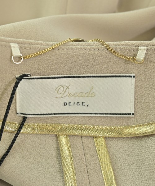 BEIGE,（ベイジ）ノーカラージャケット ベージュ サイズ:4(M位) レディース/2200682354547