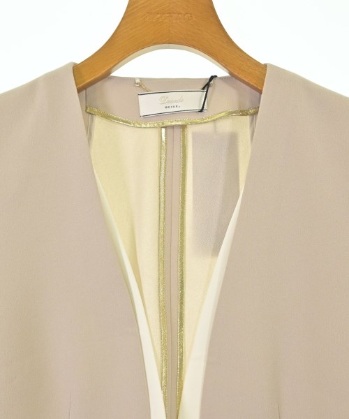 BEIGE,（ベイジ）ノーカラージャケット ベージュ サイズ:4(M位) レディース/2200682354547