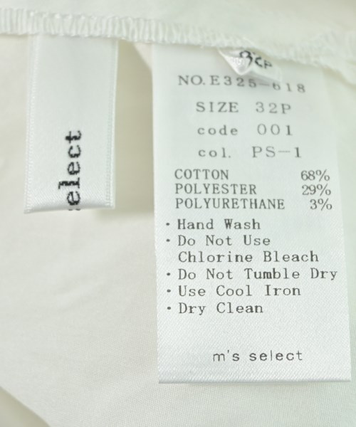 m's select（エムズセレクト）カジュアルシャツ 白 サイズ:32P(M位) レディース/2200648188087