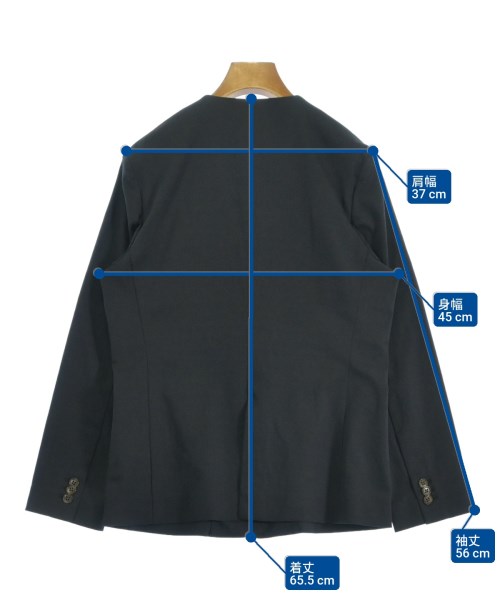 Demi-Luxe BEAMS（デミルクスビームス）ノーカラージャケット 紺 サイズ:36(S位) レディース/2200634201035