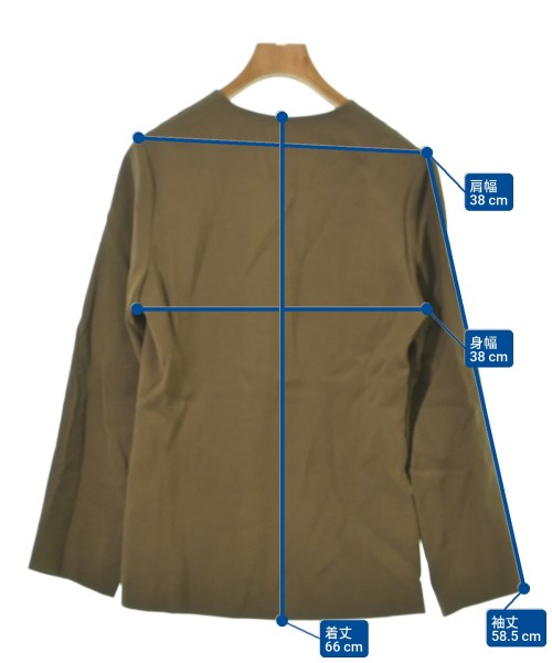 Demi-Luxe BEAMS（デミルクスビームス）ノーカラージャケット 茶 サイズ:36(S位) レディース/2200625408399