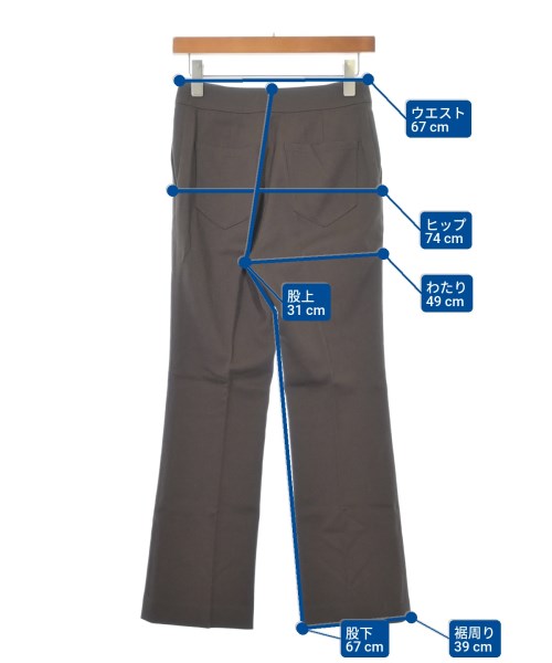 Demi-Luxe BEAMS（デミルクスビームス）スラックス 茶 サイズ:34(XS位) レディース/2200619228057