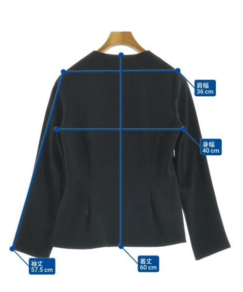 Demi-Luxe BEAMS（デミルクスビームス）ノーカラージャケット 黒 サイズ:40(M位) レディース/2200661680025