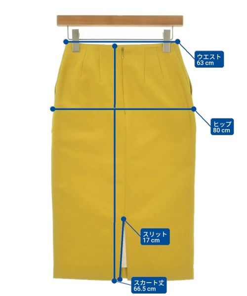 Demi-Luxe BEAMS（デミルクスビームス）ひざ丈スカート 黄 サイズ:34(XS位) レディース/2200647631027