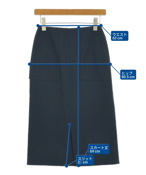 Demi-Luxe BEAMS（デミルクスビームス）ひざ丈スカート 紺 サイズ:36(S位) レディース/2200645465198