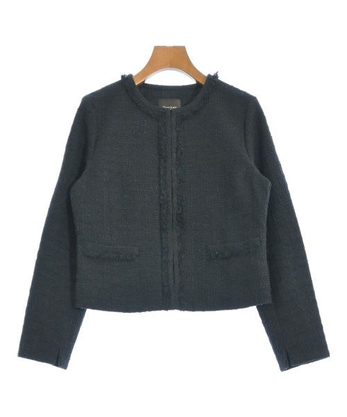 Demi-Luxe BEAMS(デミルクスビームス)ノーカラージャケット 紺 サイズ:38(M位)/2200663588053