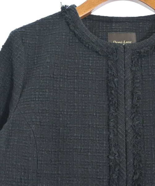 Demi-Luxe BEAMS（デミルクスビームス）ノーカラージャケット 紺 サイズ:38(M位) レディース/2200663588053