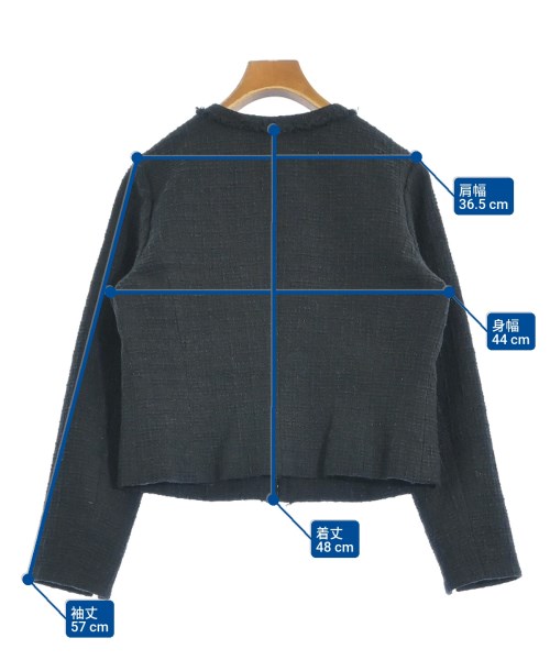 Demi-Luxe BEAMS（デミルクスビームス）ノーカラージャケット 紺 サイズ:38(M位) レディース/2200663588053