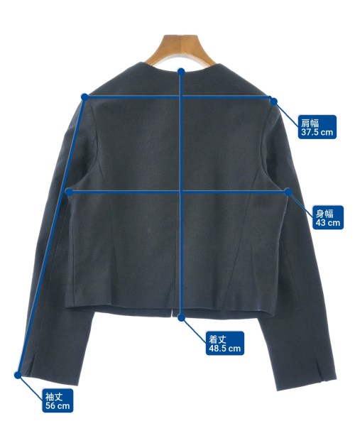 Demi-Luxe BEAMS（デミルクスビームス）ノーカラージャケット 紺 サイズ:38(M位) レディース/2200662642060