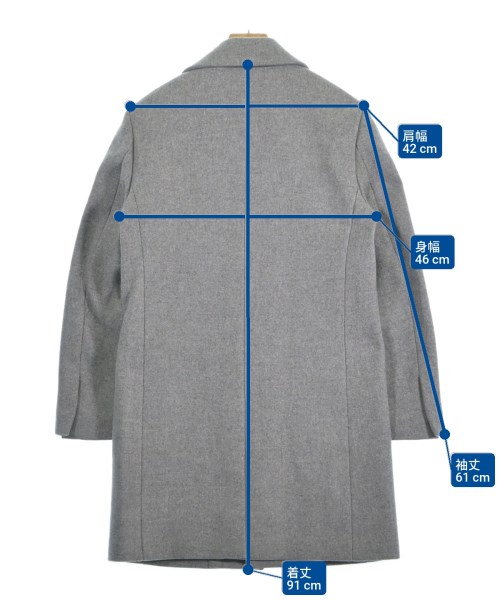 KURO（クロ）チェスターコート グレー サイズ:0(S位) メンズ/2200639341026