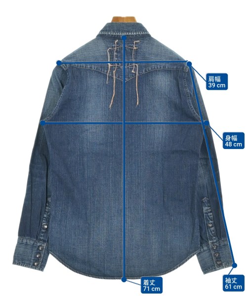 KURO（クロ）カジュアルシャツ 紺 サイズ:0(S位) メンズ/2200639341040