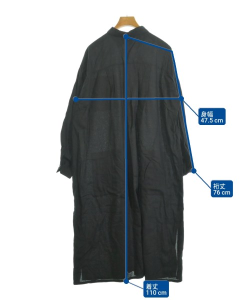 mizuiro ind（ミズイロインド）シャツワンピース 黒 サイズ:F レディース/2200627670640