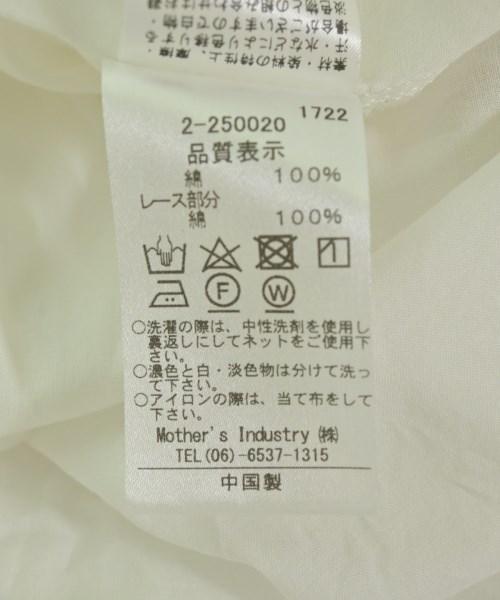 mizuiro ind（ミズイロインド）ワンピース 白 サイズ:F レディース/2200722140048