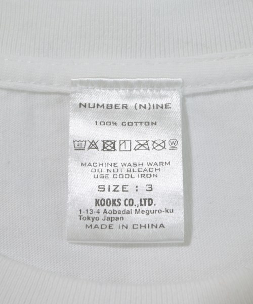 NUMBER NINE（ナンバーナイン）Tシャツ・カットソー 白 サイズ:3(M位) メンズ/2200699575058
