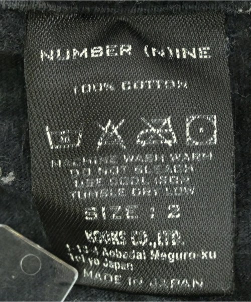 NUMBER NINE（ナンバーナイン）Tシャツ・カットソー 黒 サイズ:2(S位) メンズ/2200658679032