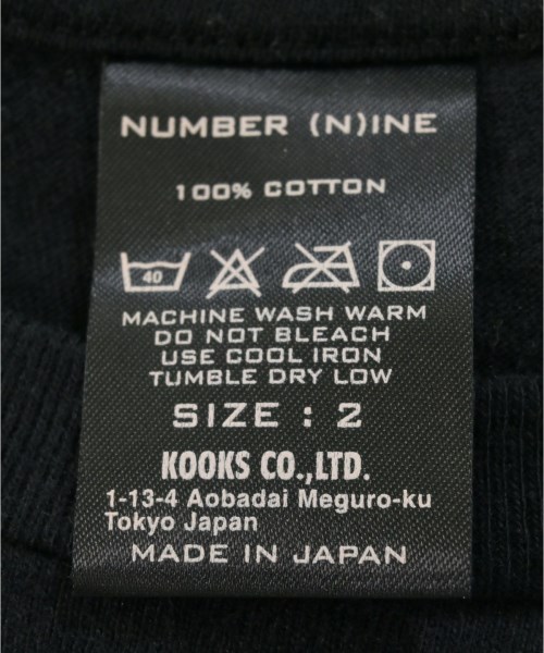 NUMBER NINE（ナンバーナイン）Tシャツ・カットソー 黒 サイズ:2(S位) メンズ/2200671517014
