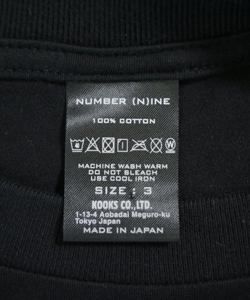 NUMBER NINE（ナンバーナイン）Tシャツ・カットソー 黒 サイズ:3(M位) メンズ/2200686877042