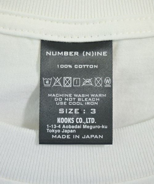 NUMBER NINE（ナンバーナイン）Tシャツ・カットソー 白 サイズ:3(M位) メンズ/2200686877059