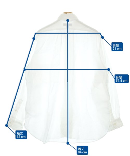 NIGEL CABOURN（ナイジェルケーボン）カジュアルシャツ 白 サイズ:52(XL位) メンズ/2200634641053