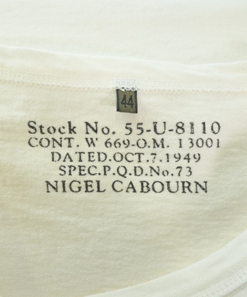 NIGEL CABOURN（ナイジェルケーボン）Tシャツ・カットソー 白 サイズ:44(S位) メンズ/2200616624043
