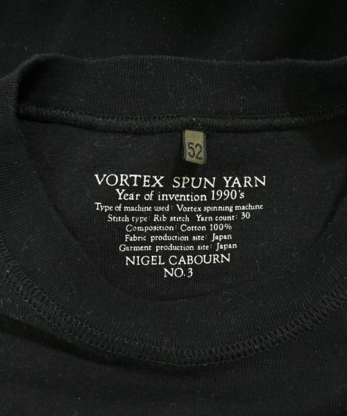 NIGEL CABOURN（ナイジェルケーボン）Tシャツ・カットソー 黒 サイズ:52(XXL位) メンズ/2200699420419