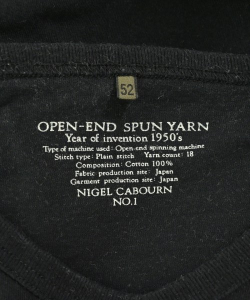 NIGEL CABOURN（ナイジェルケーボン）Tシャツ・カットソー 黒 サイズ:52(XXL位) メンズ/2200699420433