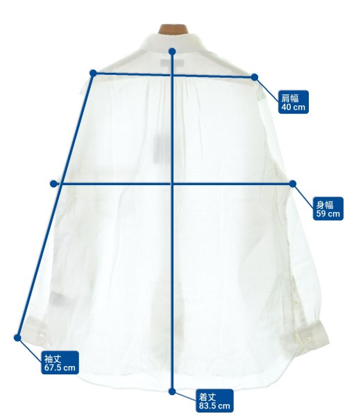 NIGEL CABOURN（ナイジェルケーボン）カジュアルシャツ 白 サイズ:52(XL位) メンズ/2200663723171