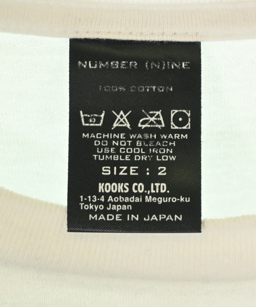 NUMBER NINE（ナンバーナイン）Tシャツ・カットソー 白 サイズ:2(S位) レディース/2200708291078