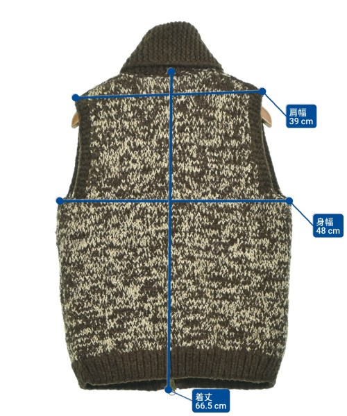CANADIAN SWEATER（カナディアンセーター）ベスト 茶 サイズ:40(L位) メンズ/2200643774018