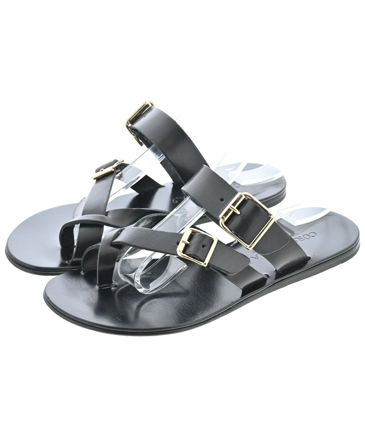 新品未使用コルソローマノーヴェCORSOROMA9レザーサンダル 37黒 CORSO ROMA,9（コルソローマ ノーヴェ） CORSO ROMA 9 コルソローマ