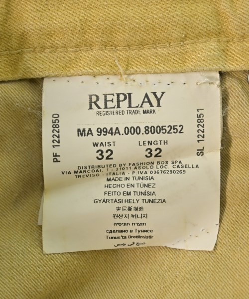 REPLAY（リプレイ）デニムパンツ 黄 サイズ:32(L位) メンズ/2200694449163