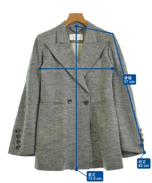 AKIRA NAKA（アキラナカ）テーラードジャケット グレー サイズ:1(S位) レディース/2200647734049