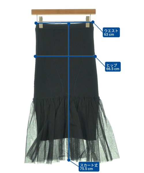 AKIRA NAKA（アキラナカ）ロング・マキシ丈スカート 黒 サイズ:38(M位) レディース/2200647165089