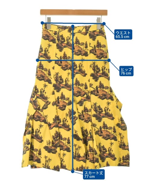 AKIRA NAKA（アキラナカ）ロング・マキシ丈スカート 黄 サイズ:36(S位) レディース/2200663016082