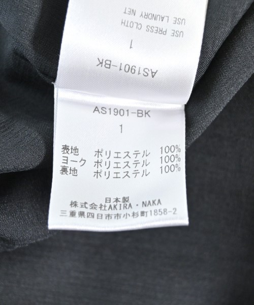 AKIRA NAKA（アキラナカ）ワンピース 黒 サイズ:1(S位) レディース/2200684529011
