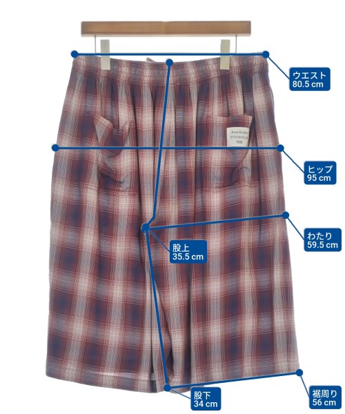 Acne Studios（アクネストゥディオズ）ショートパンツ 赤 サイズ:L メンズ/2200626949044