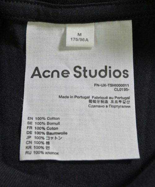 Acne Studios（アクネストゥディオズ）Tシャツ・カットソー 黒 サイズ:M メンズ/2200629455115