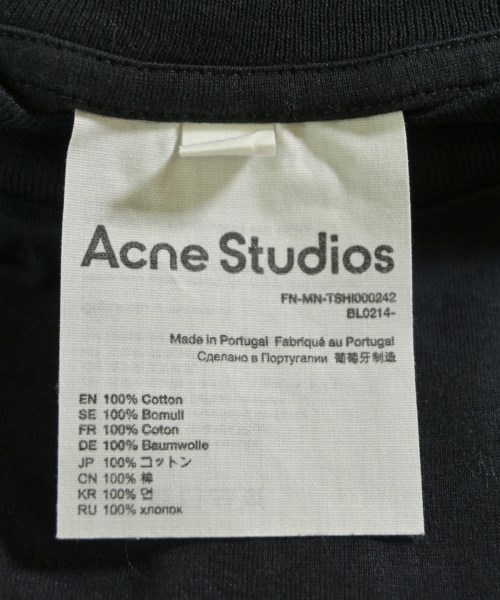 Acne Studios（アクネストゥディオズ）Tシャツ・カットソー 黒 サイズ:S メンズ/2200629455122