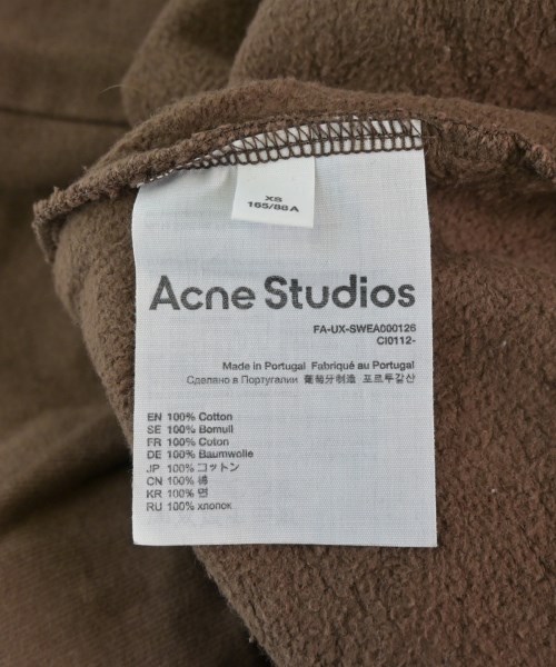 Acne Studios（アクネストゥディオズ）スウェット 茶 サイズ:XS メンズ/2200603619106