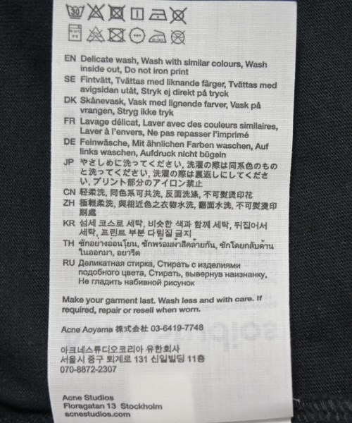 Acne Studios（アクネストゥディオズ）Tシャツ・カットソー 黒 サイズ:S メンズ/2200618195077