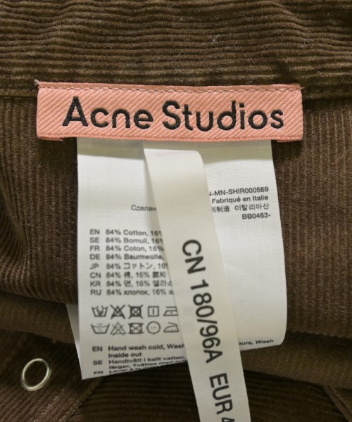 Acne Studios（アクネストゥディオズ）カジュアルシャツ 茶 サイズ:48(L位) メンズ/2200702117022