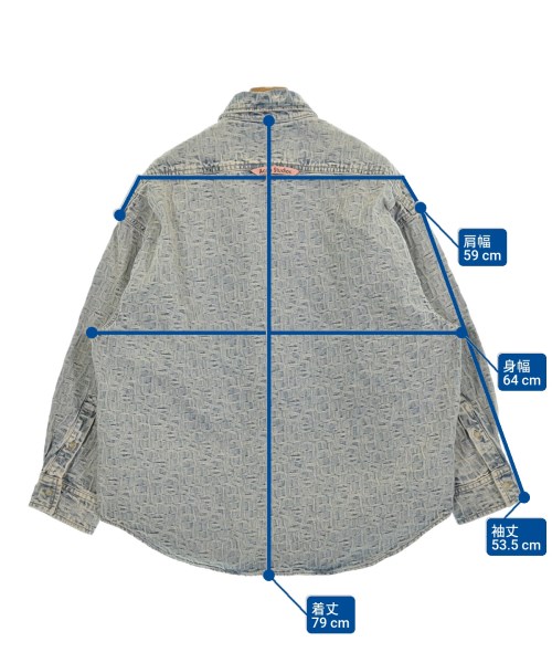 Acne Studios（アクネストゥディオズ）カジュアルシャツ 青 サイズ:42(XXL位) メンズ/2200648034018