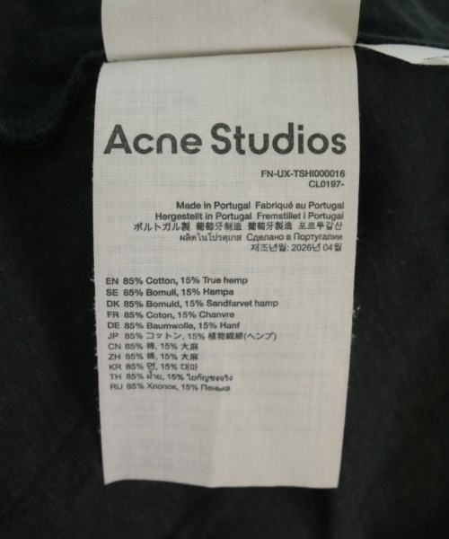 Acne Studios（アクネストゥディオズ）Tシャツ・カットソー グレー サイズ:M メンズ/2200732998011
