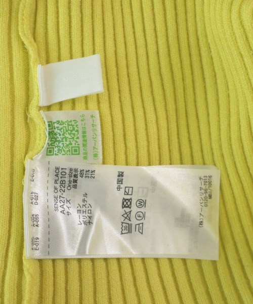 SENSE OF PLACE by URBAN RESEARCH（センスオブプレイスバイアーバンリサーチ）ニット・セーター 黄 サイズ:ONE レディース/2200621050103