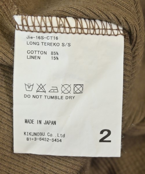 JIEDA（ジエダ）Tシャツ・カットソー 茶 サイズ:2(M位) メンズ/2200711380028