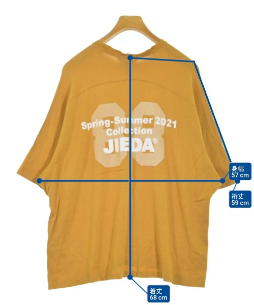 JIEDA（ジエダ）Tシャツ・カットソー 黄 サイズ:1(S位) メンズ/2200650771109