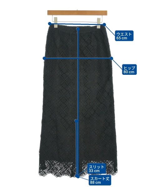 un dix cors（アンディコール）ロング・マキシ丈スカート 黒 サイズ:F レディース/2200708804193