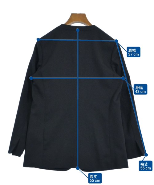 La TOTALITE（ラトータリテ）ノーカラージャケット 紺 サイズ:38(M位) レディース/2200635183071